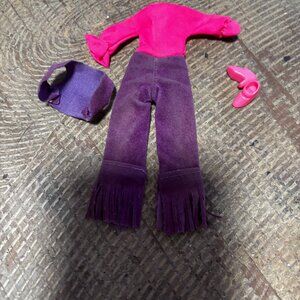 Topper Dawn doll clothes Rock Flowers Jeans in Fringe 4052